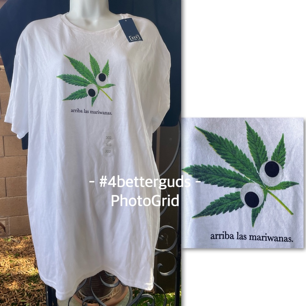 New CTY &Co Unisex Grass Graphic Arriba Las Mariwanas Shirt Tall XL Mexico EG